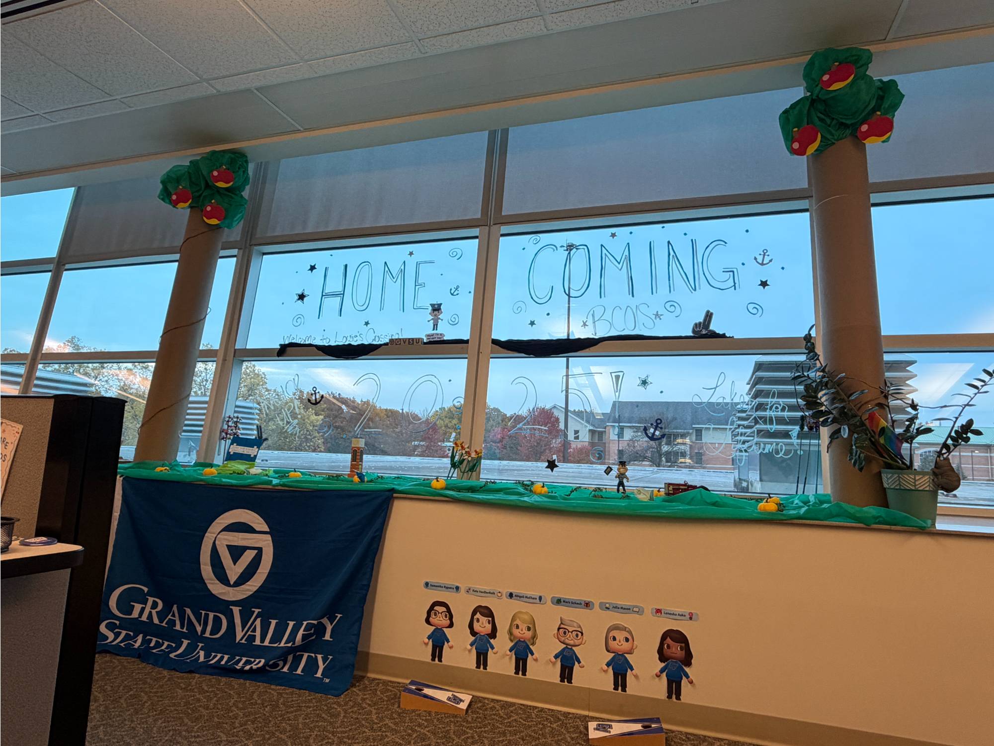 Brooks Homecoming window decorations